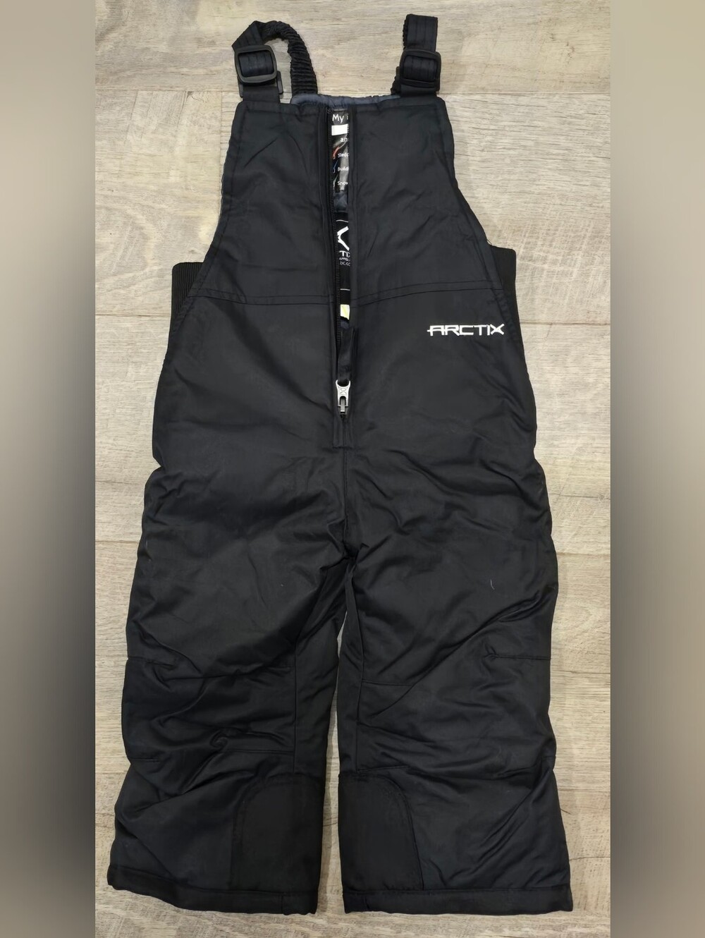 Arctix Black Kids Snow Pants Bib with Adjustable Straps
